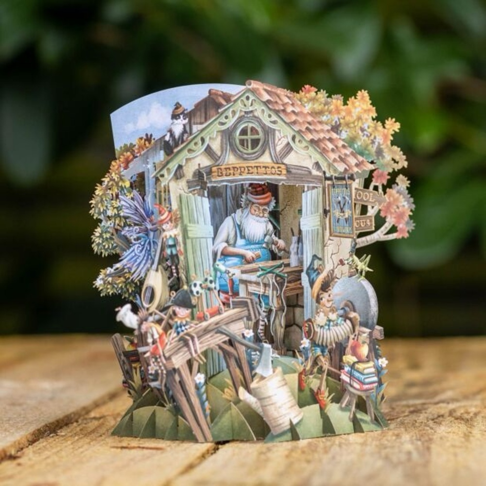 3D Pop Up Pinocchio Workshop Greeting Card
